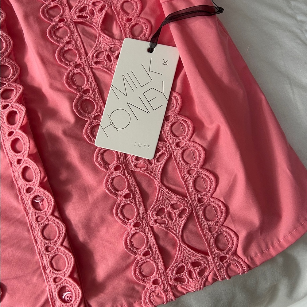 Coral Lace Blouse